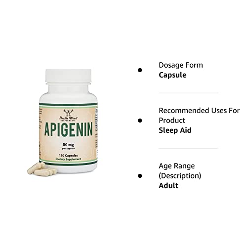 Apigenin Supplement - 50mg per Capsule, 120 Count (Powerful Bioflavonoid Found Double Wood Supplements