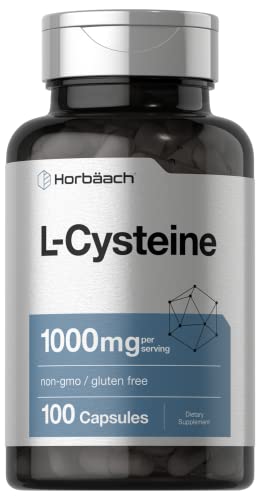 L-Cysteine 1000mg | 100 Powder Capsules | Non-GMO, Gluten Free Supplement