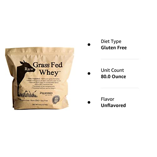100% Raw Grass Fed Whey - Happy Healthy Cows, COLD PROCESSED Undenatured Raw Organic Whey