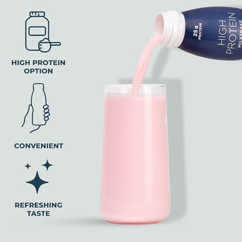 Kinetica Ready-to-Drink Protein Shake, 12 X 330mls, 165 cals, 25g Protein per Bottle, Low Fat (Strawberry) Kinetica