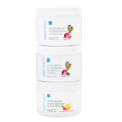Consult Health Primo Beets Beet Root Powder Drink Mix with Nitrates - Supports Circulation