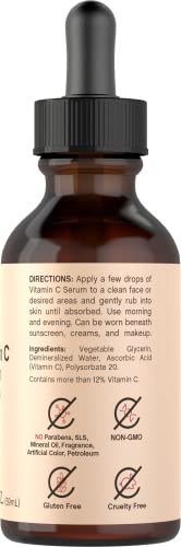 Vitamin C Serum for Face | 2 oz | Brightening Serum for Dark Spots | Paraben & SLS Free Coera