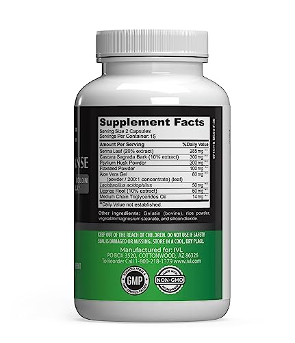 IVL - Daily Cleanse Herbal Colon Health Formula - Detoxification, Probiotic, Digestive Support IVL