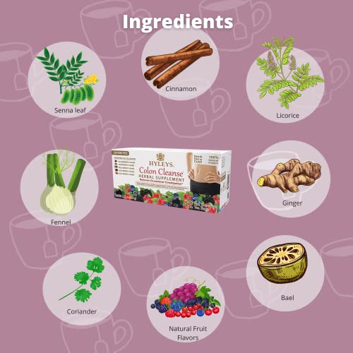 Hyleys Colon Cleanse Tea Assorted Flavors - 42 Tea Bags (12 Pack - 504 Tea Bags Total) HYLEYS