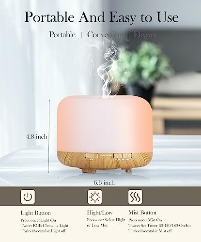 Aegci Aromatherapy Diffusers,300ml Air Humidifier with 7 Colors Light,Adjustable Brightness Aegci