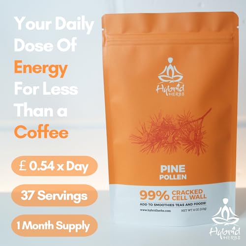 HYBRID HERBS - PINE POLLEN | 99% Cracked Cell Wall Powder | Highly Bioavailable Hybrid Herbs