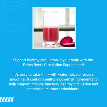 Consult Health Primo Beets Beet Root Powder Drink Mix with Nitrates - Supports Circulation - Beet Root Powder Drink Mix Trio - Cherry, Blueberry and Strawberry Lemonade 6.5 oz (3Pack)