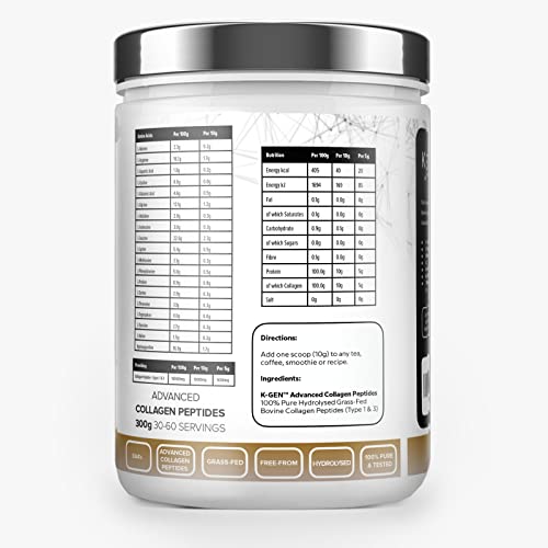 K-GEN Bovine Collagen Powder with Premium Quality Ingredients – Pure Hydrolysed Grass-Fed Bovine Collagen K GEN ketogenic enhancement