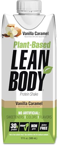 Lean Body Ready-to-Drink, Plant-Based Vegan Vanilla Caramel Protein Shake, 30g Protein Labrada