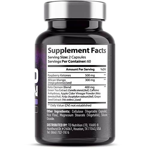 Keto Demon – Hardcore Keto Pills – Use with The Keto Diet – Packed with Raspberry Ketones Demon Labz