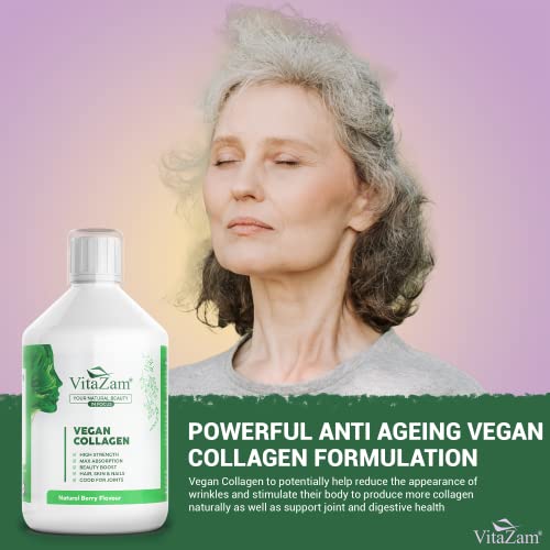 VitaZam Vegan Collagen Liquid 5000mg Hydrolyzed Collagen Peptides for Women VitaZam