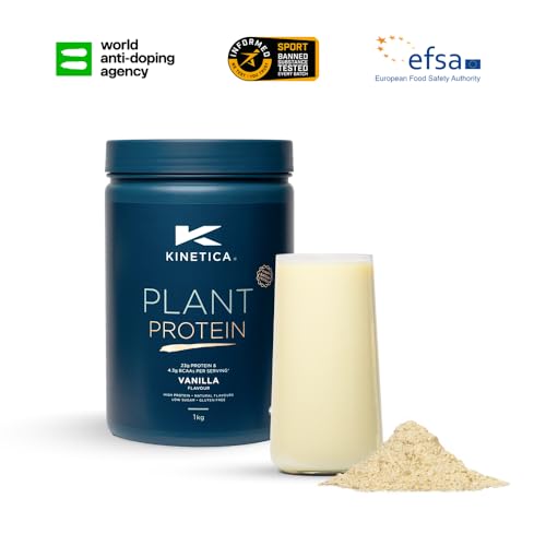 Kinetica Vanilla Flavour Plant Protein 1kg | Blend of Pea and Rice Protein | Vegan Kinetica