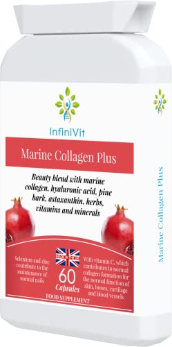 InfiniVit Marine Collagen Plus Blend Capsules - Hair Growth Enhancer with Enriched Vitamin C and Vitamin E InfiniVit