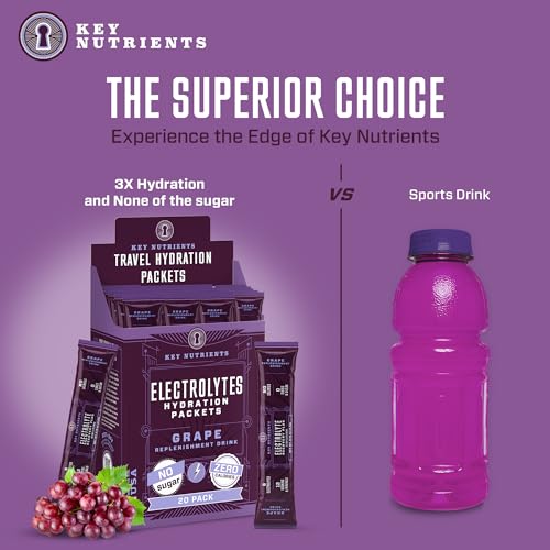 KEY NUTRIENTS Multivitamin Electrolytes Powder Packets - Fruity Grape 20 Pack KEY NUTRIENTS