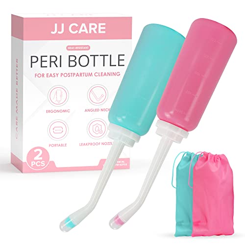 JJ CARE Peri Bottles - Pack of 2 Peri Bottles for Postpartum Care Kit, 500 ml Peri Bottles
