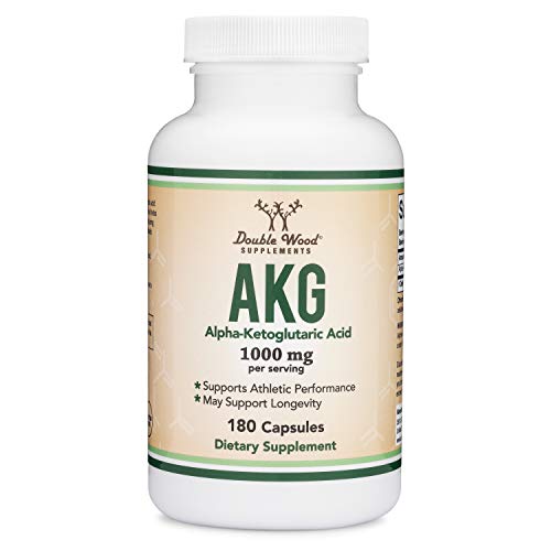 AKG Supplement (Alpha Ketoglutaric Acid) 1,000mg Per Serving (180 Capsules) Different Double Wood Supplements