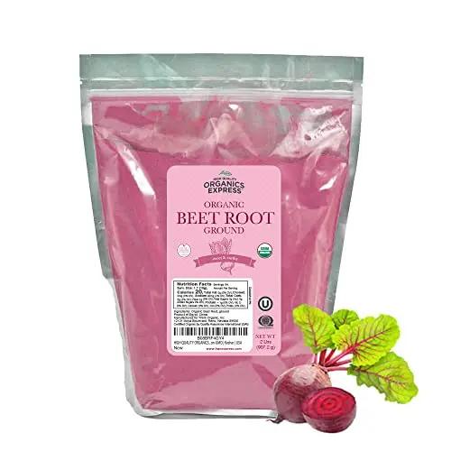 HQOExpress Organic Beetroot Powder - Organic Superfood - Nitric Oxide Booster - Non