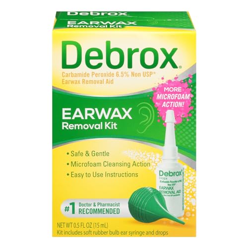 Debrox Ear Wax Removal Kit, Ear Cleaning Kit Includes Rubber Bulb Syringe