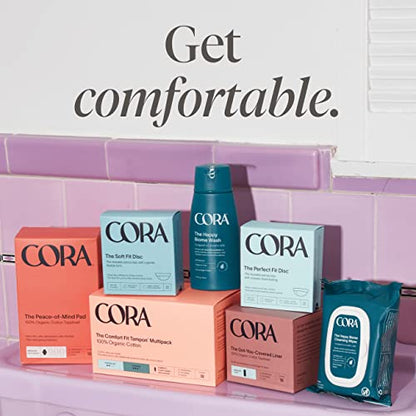 Cora Organic Applicator Tampons | Super Absorbency | 100% Organic Cotton, Unscented