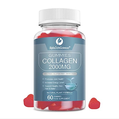 **New**Advanced Collagen Gummies 2000mg - Promote Skin Elasticity, Hair Growth, and Joint Health - Delicious Berry AlphaStateSciences