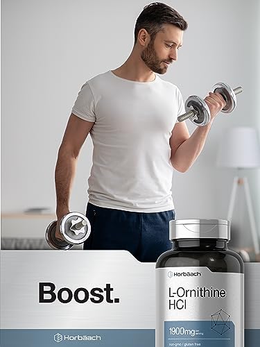 L Ornithine HCl | 1900mg | 120 Capsules | Non-GMO & Gluten Free Supplement Horbäach