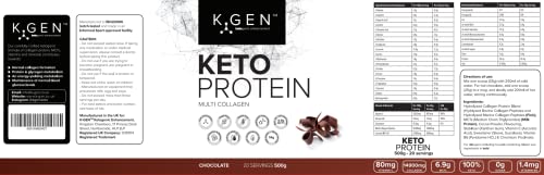 K-GEN™ Keto Collagen Protein Powder Natural Multi Collagen Chocolate Blend, Coconut MCT Vitamin C+B6 K GEN ketogenic enhancement