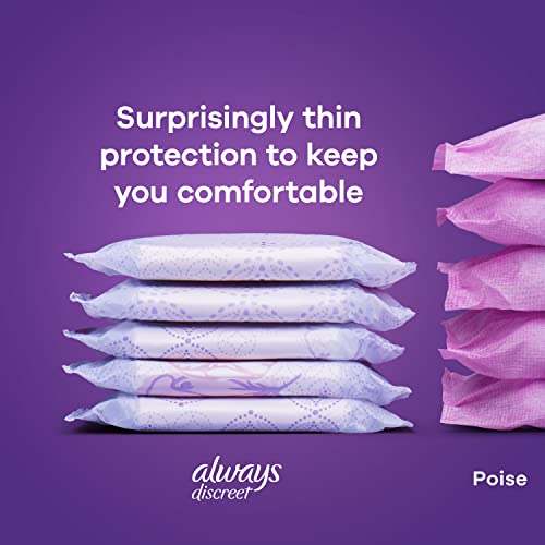 Always Discreet Adult Moderate Long Incontinence Pads, Up to 100% Leak Always Discreet
