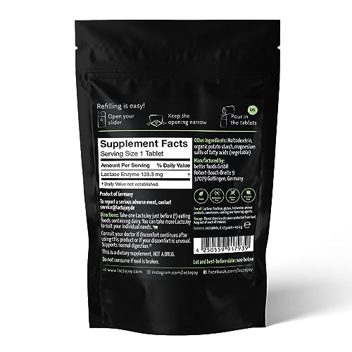 LactoJoy Lactase Pills I 240 Pieces Refill Package I Powerful Lactase Enzymes for Lactose LactoJoy
