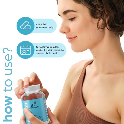 Artnaturals Biotin Gummies for Hair Growth - (100 Gummies - 10000mcg) - Natural Strawberry Artnaturals