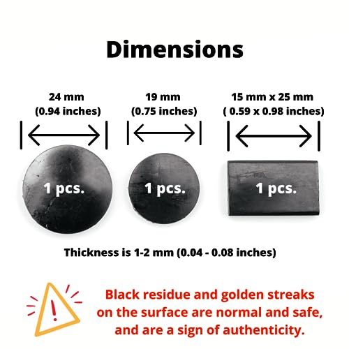 KarelianMasters Shungite Stone Stickers - Natural Stone Adhesive Plates for Phones (Set of 3 Plates) KARELIANMASTERS