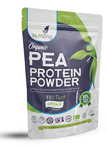 Award Winning Vegan Pea Protein Powder - Organic & Pure - Canadian Peas - No Soy, No Gluten 