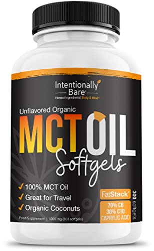 Intentionally Bare Organic MCT Oil Capsules - 70% C8 MCT Oil & 30% C10 MCT Capsules 
