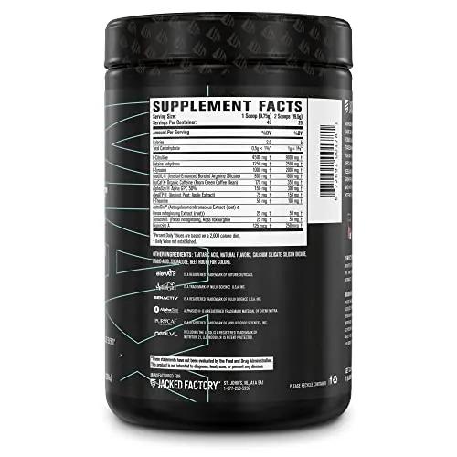 Jacked Factory Nitrosurge Max Nootropic Pre Workout Powder - Premium Pre Workout Jacked Factory