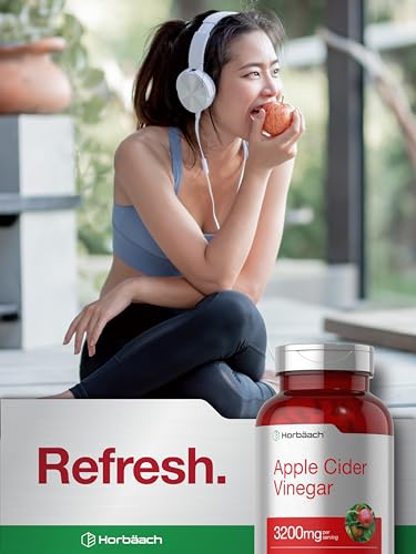 Apple Cider Vinegar Tablets 3200mg | 180 Pills | Vegetarian, Non-GMO & Gluten Free Supplement Horbäach