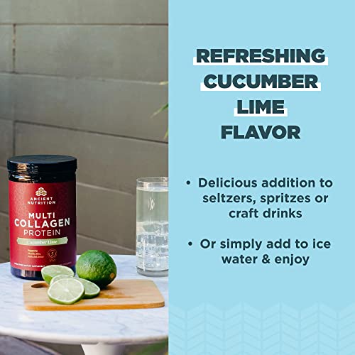 Ancient Nutrition Collagen Powder Protein, Multi Collagen Protein, Cucumber Lime, Hydroly Ancient Nutrition