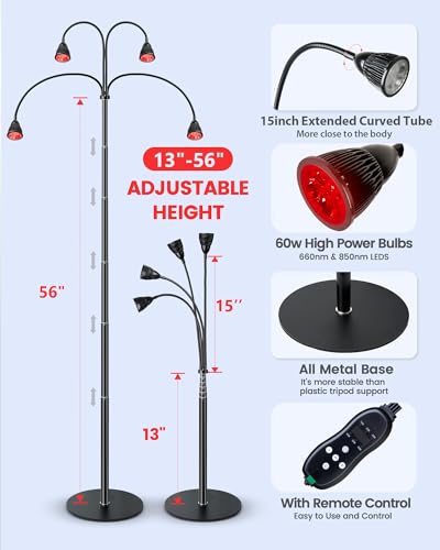 YMM Update Red Light Therapy for Body, All Metal Red Light Therapy Device with Stand, 660nm YMM