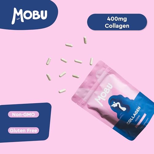 Hydrolysed Collagen 400mg 120 Capsules | Hair, Skin and Joint Health Supplement | Bovine Collagen for Women & Men MOBU