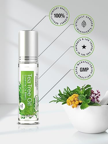 Horbaach Tea Tree Essential Oil Roll On Blend | .33 fl oz (Pack of 2) | Roller for Skin Horbäach