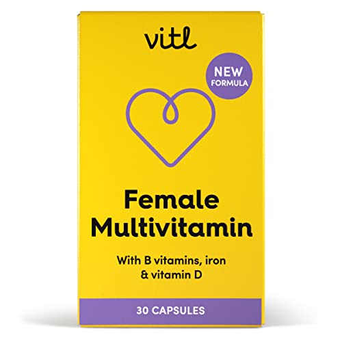 Vitl Female Multivitamin & Minerals Supplement - 30 Vegan Capsules - 21 Essential Active VITL