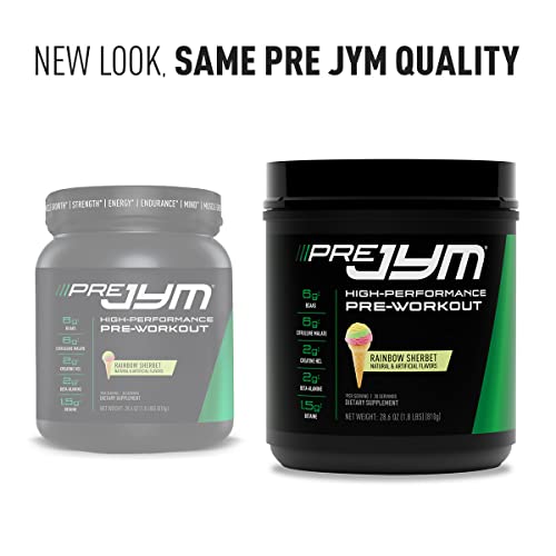 JYM Supplement Science Pre Jym Rainbow Sherbet, 30 Servings, Rainbow Sherbet JYM Supplement Science
