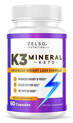 Zelso K3 Mineral Capsules - 60 Count, Advanced Ketogenic Weight Loss and Energy Support Formula