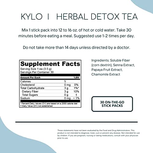 KYLO Instant Herbal Detox Tea - Support for Weight Management (30 Single-Serve Sticks) KYLO