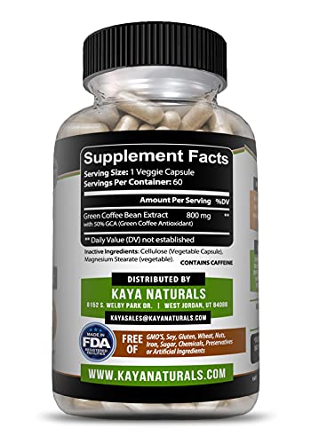 Kaya Naturals Green Coffee Bean 60ct - Weight Management Kaya Naturals