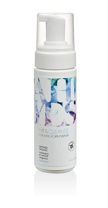 AH! YES CLEANSE Gentle, Organic Foaming Feminine Wash- Unfragranced, pH Matched Vaginal Wash