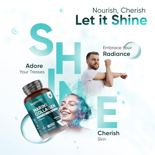 Hydrolysed Marine Collagen Tablets 1800mg - Collagen Supplements for Skin, Hair, and Slumber- for Men & Women WeightWorld