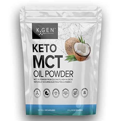 Keto MCT Oil Powder Pure Coconut MCT Keto Coffee Creamer | Premium Quality C8 Easily Absorbed & Digested - Ideal for Paleo & Vegan Diets K GEN ketogenic enhancement