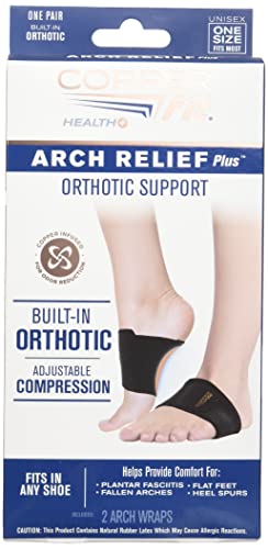 Copper Fit Health Unisex Arch Relief Plus with Built-In Orthotic (Pack of 12)