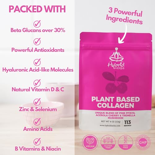HYBRID HERBS – Plant Based Collagen Powder - Anti Aging Supplement for Skin, Wrinkles Hybrid Herbs