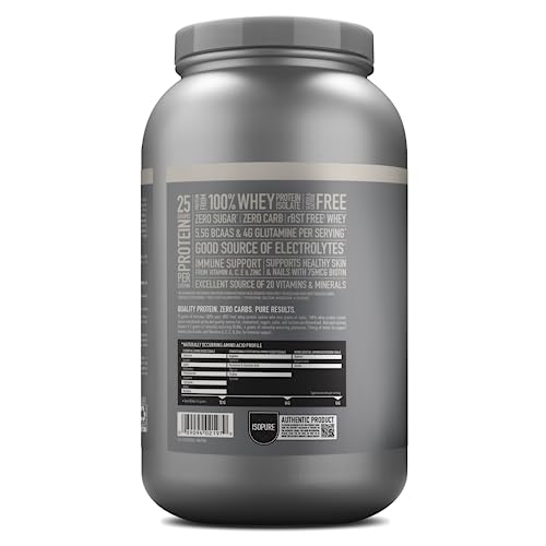 Isopure Protein Powder, Zero Carb Whey Isolate with Vitamin C & Zinc for Immune Support Isopure