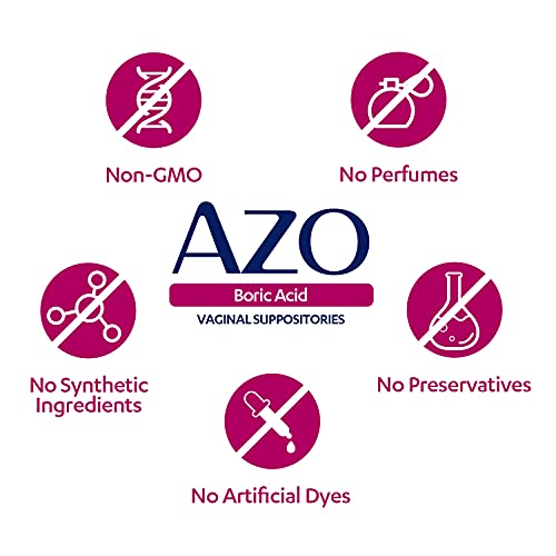 AZO Boric Acid Vaginal Suppositories, Helps Support Odor Control and Balance Vaginal PH AZO